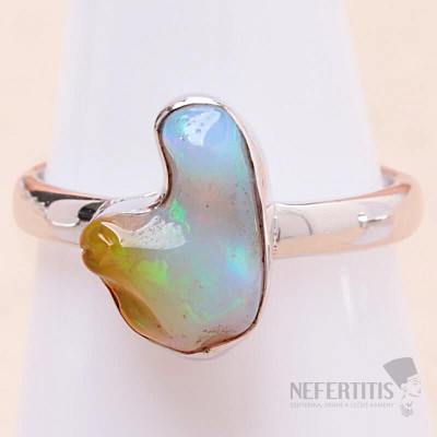 Opal Ethiopian raw ring silver Ag 925 LOT58