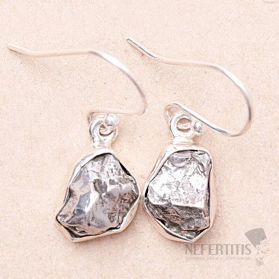 Campo del Cielo meteorite earrings silver Ag 925 E592