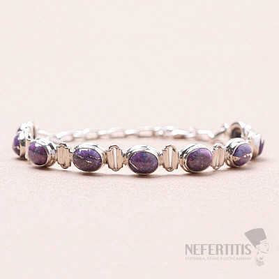 Turquoise purple bracelet silver Ag 925 61330