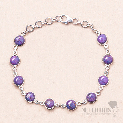 Turquoise purple bracelet silver Ag 925 61350