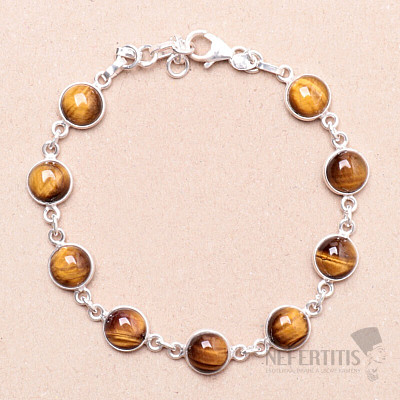 Tiger eye bracelet silver Ag 925 61355