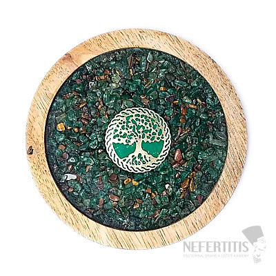 Aventurine and tiger eye coasters mango wood - decoration