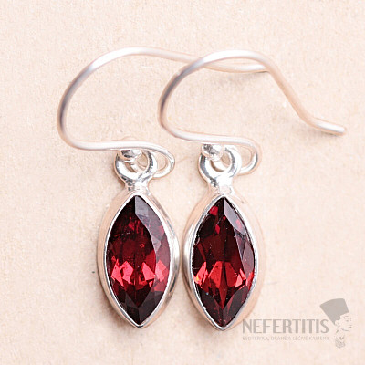 Garnet cut earrings silver Ag 925 E669