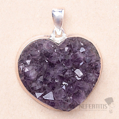 Amethyst druzichka Herzanhänger Silber Ag 925 P677