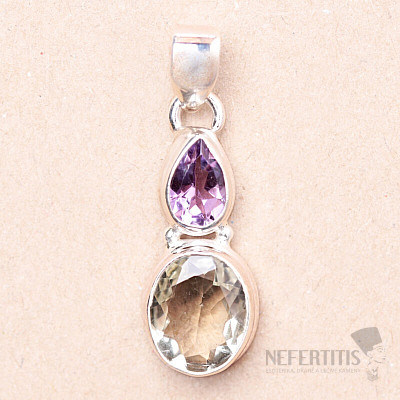 Grüner Amethyst - Prasiolith Anhänger Silber Ag 925 69826