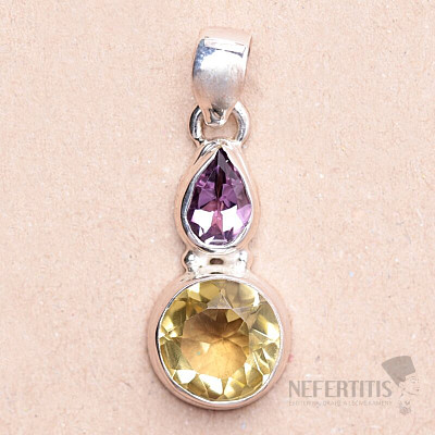 Topaz žltý Lemon prívesok striebro Ag 925 71650