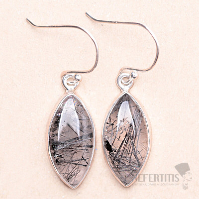 Tourmaline in crystal earrings silver Ag 925 E733