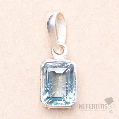 Topaz blue pendant silver Ag 925 74563