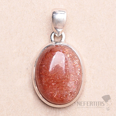 Sun stone pendant silver Ag 925 P782