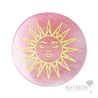 Sun rose quartz coaster - decoration