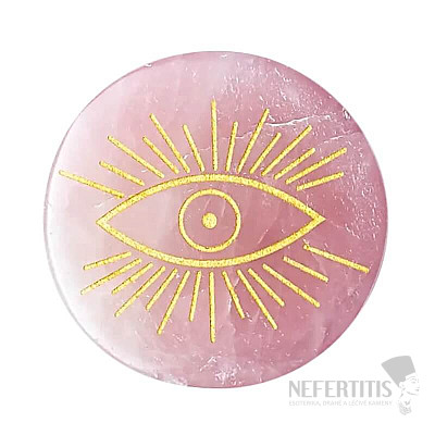 Rose quartz coaster All-seeing eye - decoration