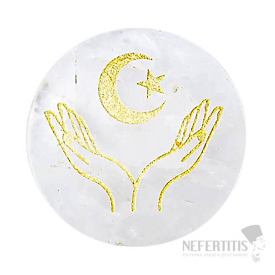 Crystal coaster Hands, moon and star - decoration