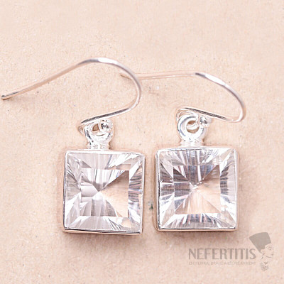 Cut crystal earrings silver Ag 925 E788