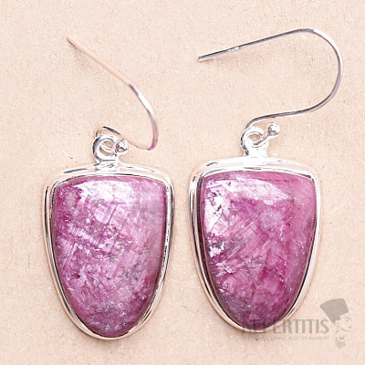 African ruby earrings silver Ag 925 E79