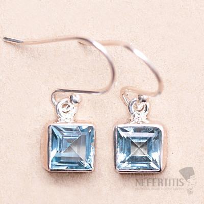 Topaz blue cut earrings silver Ag 925 LOT8