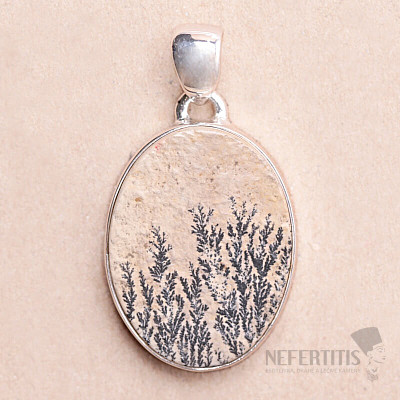 Psilomelan dendritic pendant silver Ag 925 P816