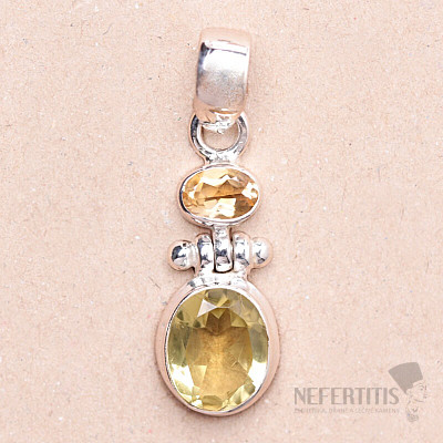 Topaz yellow Lemon pendant silver Ag 925 82091