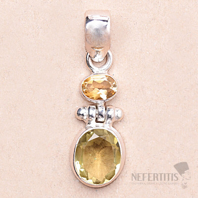 Topaz žltý Lemon prívesok striebro Ag 925 82093