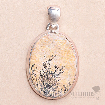 Psilomelan dendritic pendant silver Ag 925 P824