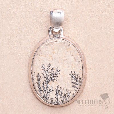 Psilomelan dendritic pendant silver Ag 925 P844