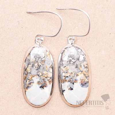 Indonesian jasper Maligano earrings silver Ag 925 E87