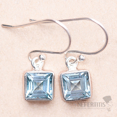 Topaz blue cut earrings silver Ag 925 LOT9