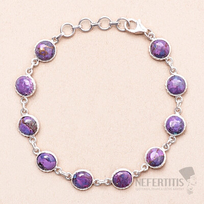 Turquoise purple bracelet silver Ag 925 92082