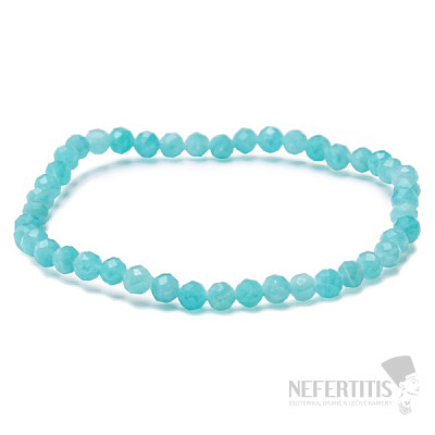 Amazonite bracelet cut beads 5 mm