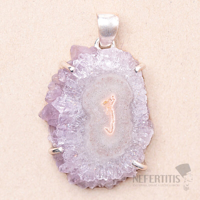 Amethyst geschnitten von Stalaktiten Anhänger Silber Ag 925 P935