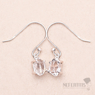 Herkimer diamond earrings silver Ag 925 E955