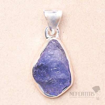 Tanzanite raw pendant silver Ag 925 LOT99