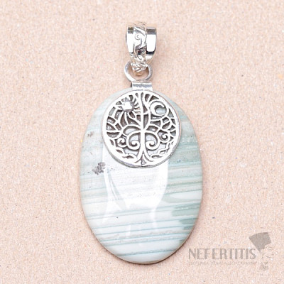 Agate lace Blue Lace pendant silver Ag 925 74545