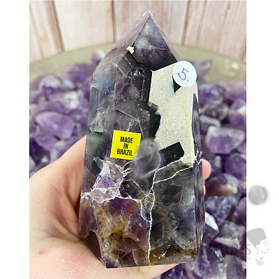 Amethyst chevron Brazil spike - obelisk KO5