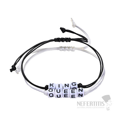 Bracelets for couples Black and White Queen and King