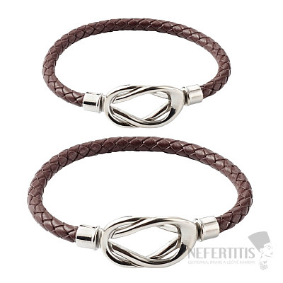 Bracelets for couples made of brown eco leather