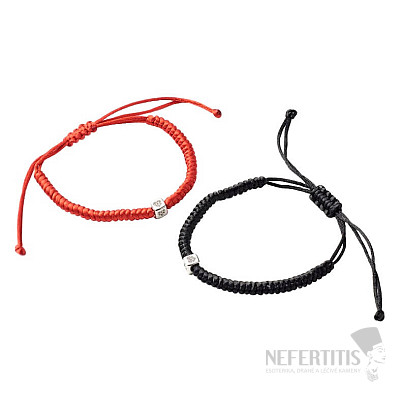 Bracelets for couples Black and Red cubic zirconia Hearts