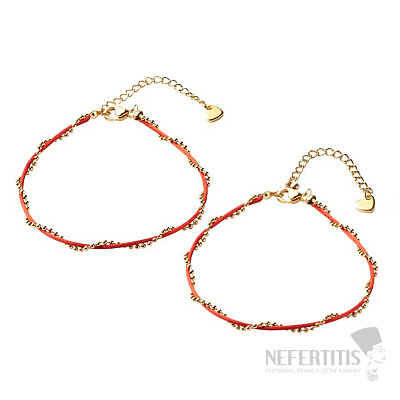 Bracelets for couples Red string and stainless steel