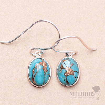 Turquoise blue earrings silver Ag 925 CB-E907BCT