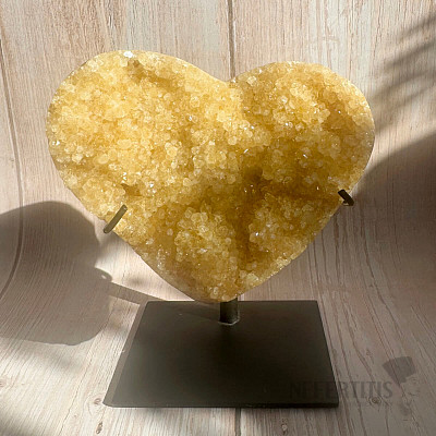 Citrine druzy heart on stand 2