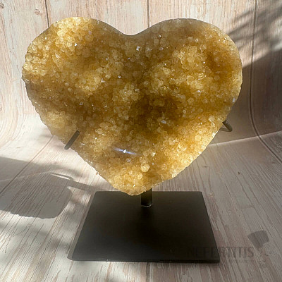 Citrine druzy heart on stand 3