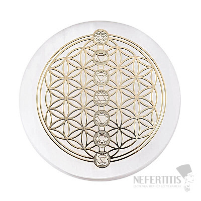 Selenite Flower of life with chakras - decoration