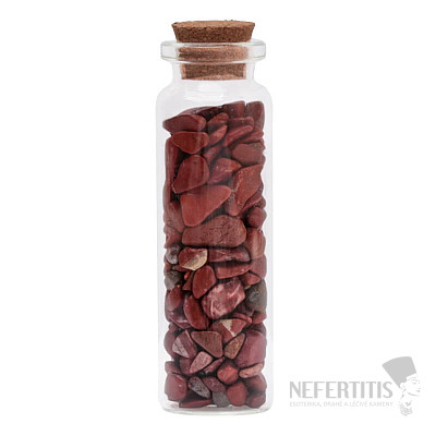 Bottle with red jasper for the fulfillment of intentions