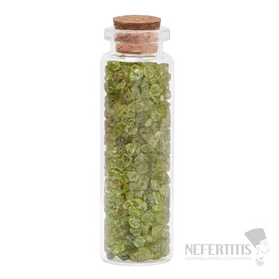 Bottle with olivine for love and happiness