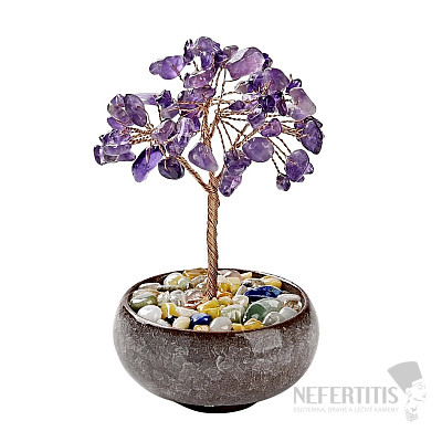 Amethyst tree in purple - home and office decoration