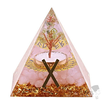 Orgonite pyramid with rose quartz Runa Gebo