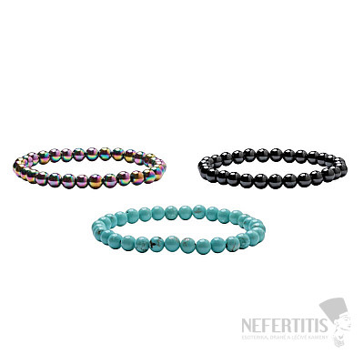 Gift set of hematite bracelets with tyrkenite