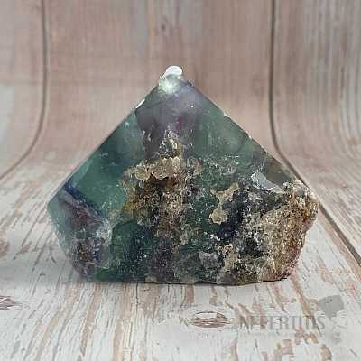 Fluorite rainbow raw polished point 2