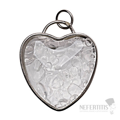 Pendant Glass heart with crystal