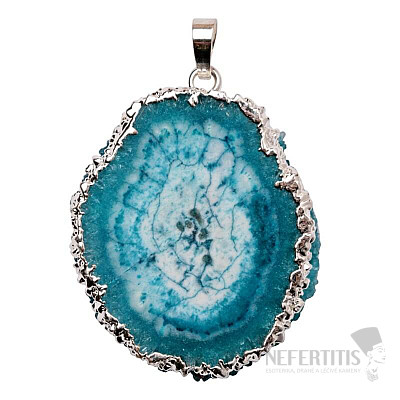 Sun crystal cut by stalactite pendant turquoise