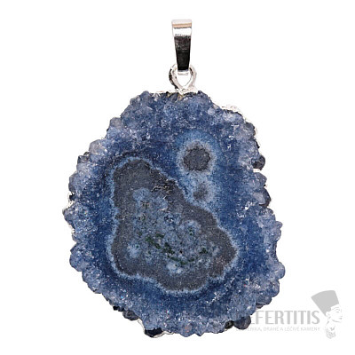 Stalactite cut sun crystal pendant steel blue